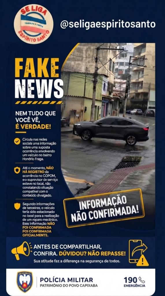 Alerta: Polícia Militar desmente boato sobre ocorrência em bairro de Colatina 1001494690
