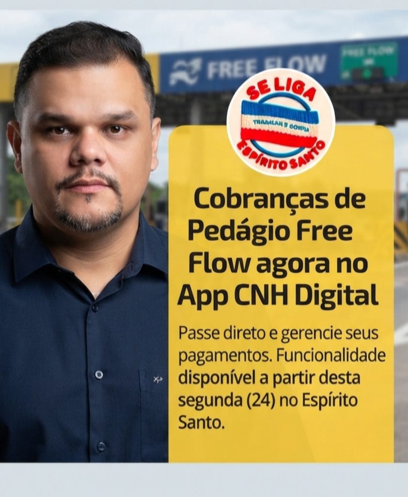 Pedágios Free Flow agora avisam cobranças pelo aplicativo CNH Digital 1001583596